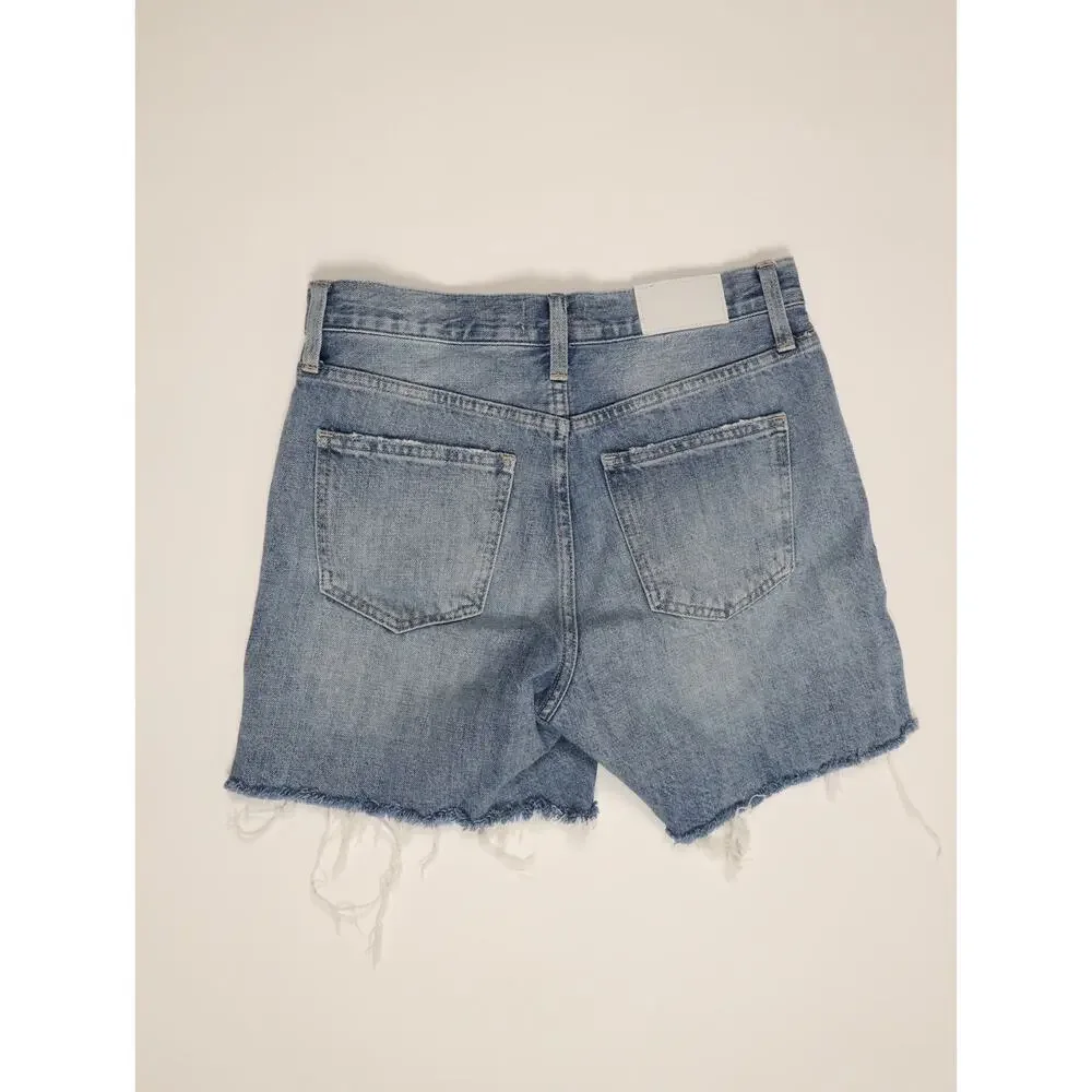 Pistola Keaton High Rise Distressed Denim Shorts LUA Wash Fray Hem Festival Boho